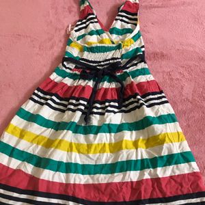 Tie And Dye Coloured Aline Tired Frock For Girls