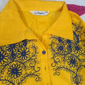 💛 Beautiful Yellow Embroidery Kurta