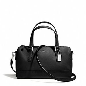 Auth COACH Saffiano Leather Mini Satchel Bag