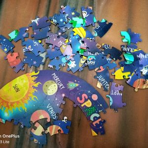 Solar System Jigsaw Puzzle 60 Pcs with Flash Cards