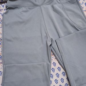 Grey Flare Leggings High Waisted