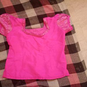 Pattu Top Pink Colour