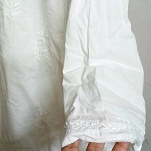 White Chikankari Cotton Kurta