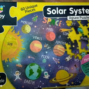 Solar System Jigsaw Puzzle 60 Pcs with Flash Cards