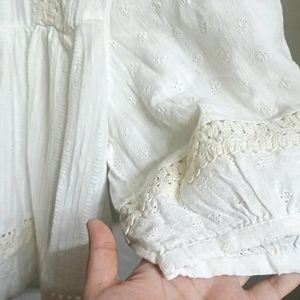 White Eyelet Top