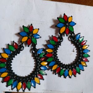 Black/Multicolour Jhumkas