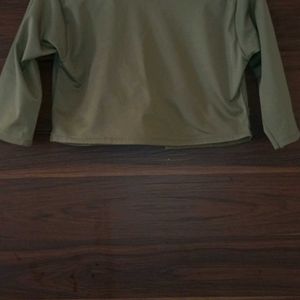 Olive Green Short Jacket For 8 to 10 Years girl.