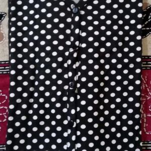 Polka Dot Black  Short Nightdress