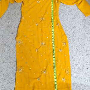 Yellow Georgette Kurti