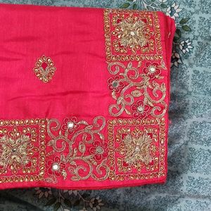 New Wedding Mirror Work Saree With Tag