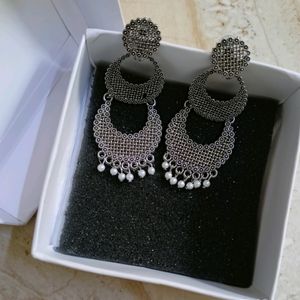 Silver Pearl Jhumka