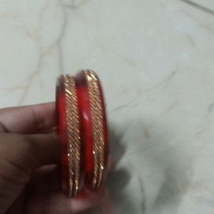 Stylish Beautiful Red Kada 2pc NEW