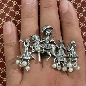 German Silver Antique Barat Adjustable Ring