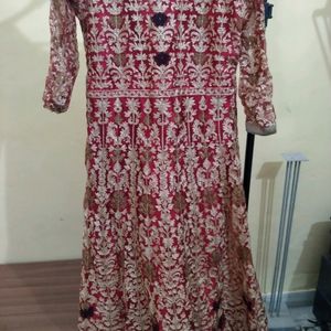 Beautiful Red Gown Full Embroidery