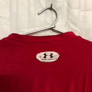 Under Armour Red Long Sleeve T Shirt