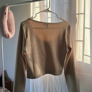 H&M Ribbed Top (Beige)