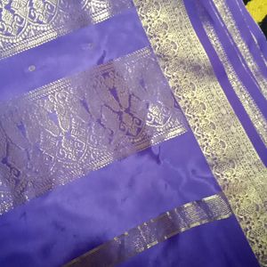 banarasi silk saree without blouse in good condition