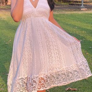 Lacy White Summer Dress