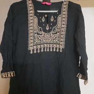 Black Kurti Embroidery Work