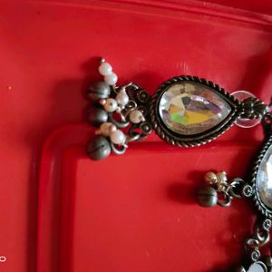 Silver Jewelry With Stone Jhumka