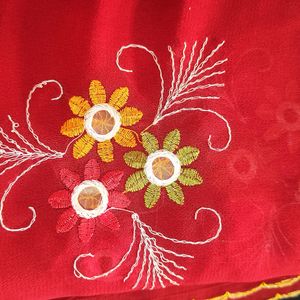 Never Used Red Georgette Saree