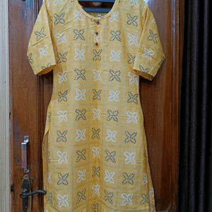 Bandhej Print Lime Yellow Colour