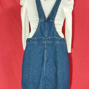 Denim dungaree dress H&M