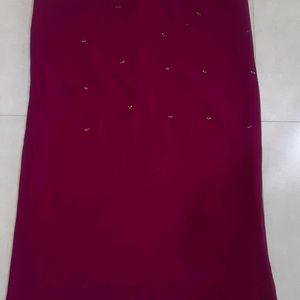 Ambroider Saree With Blouse. Only 1time Used.