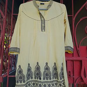 Light Yellow Embroidered Tunic