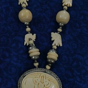 Statement Faux Ivory Necklace