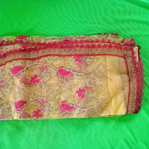 Party Wear Net Embroidery Dupatta