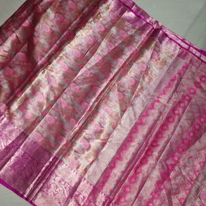 Pink Colour Big Border Pattu Saree