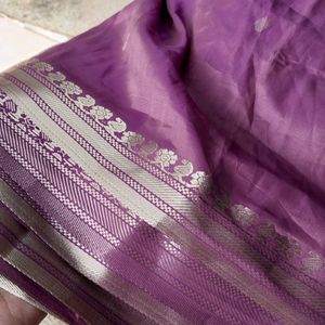 Silk Saree With SIlver Work