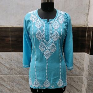 Short chikankari top  For Women