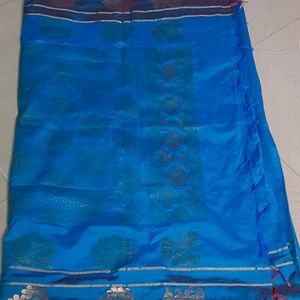 Blue Colour Women Cotton Silk Zaree Saree