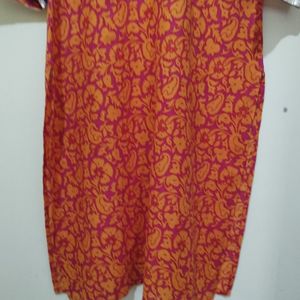 Shree Pink Orange  Kurta And Multicolor Kurt