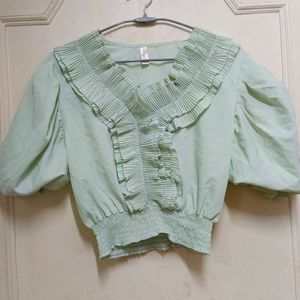 Green Baloon Top(Blouse)