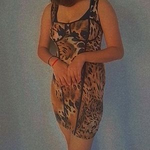 Tiger Print Swimming COSTUME WOMEN DRESS20000