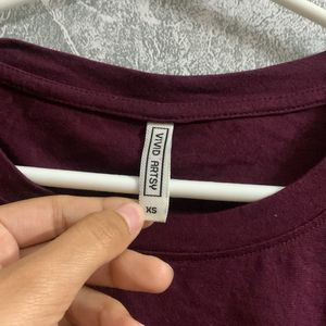 Vivid Artsy Wine Crop Top (xs)