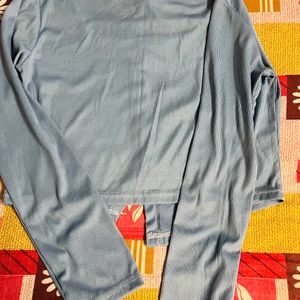 Women Sky Blue Stylish Crop Top