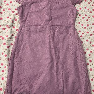 Lacy Lavender Dress For Women (M Size)