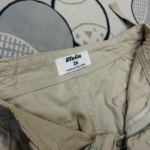 Stella Adjustable Waist Off White Cargo