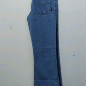 DFU light blue color denim high rise straight leg