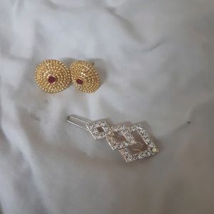 Ear Studs And Hair Clip