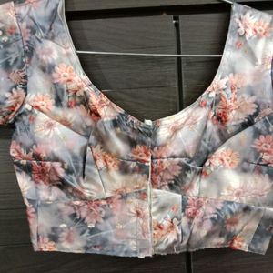 Pale Brown Flower Design Blouse