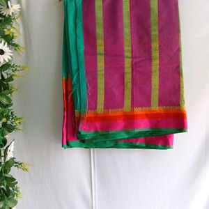 Leaf Green Maheshwari Silk Cotton Saree