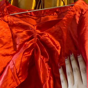 Red Satin Crop Top