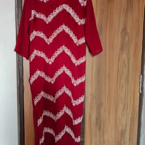 Maroon Embroidered Kurta (Women)