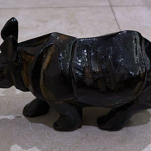 Wooden Hippo Sculpture For Office Decor/Home Decor