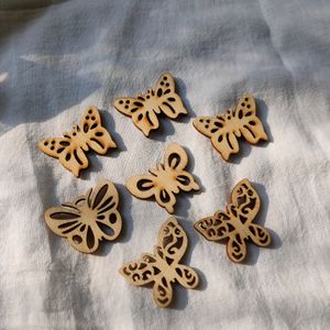 Small Cute Butterfly Mdf Cutouts For Crafts, Scrapbooking,Decor (Pack Of 7)